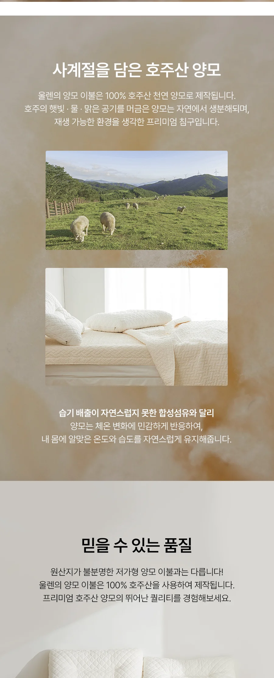 [전용패키지]아보 고밀도 순면 호주산 양모 스프레드 SS/Q/K -2color 상세 이미지 4