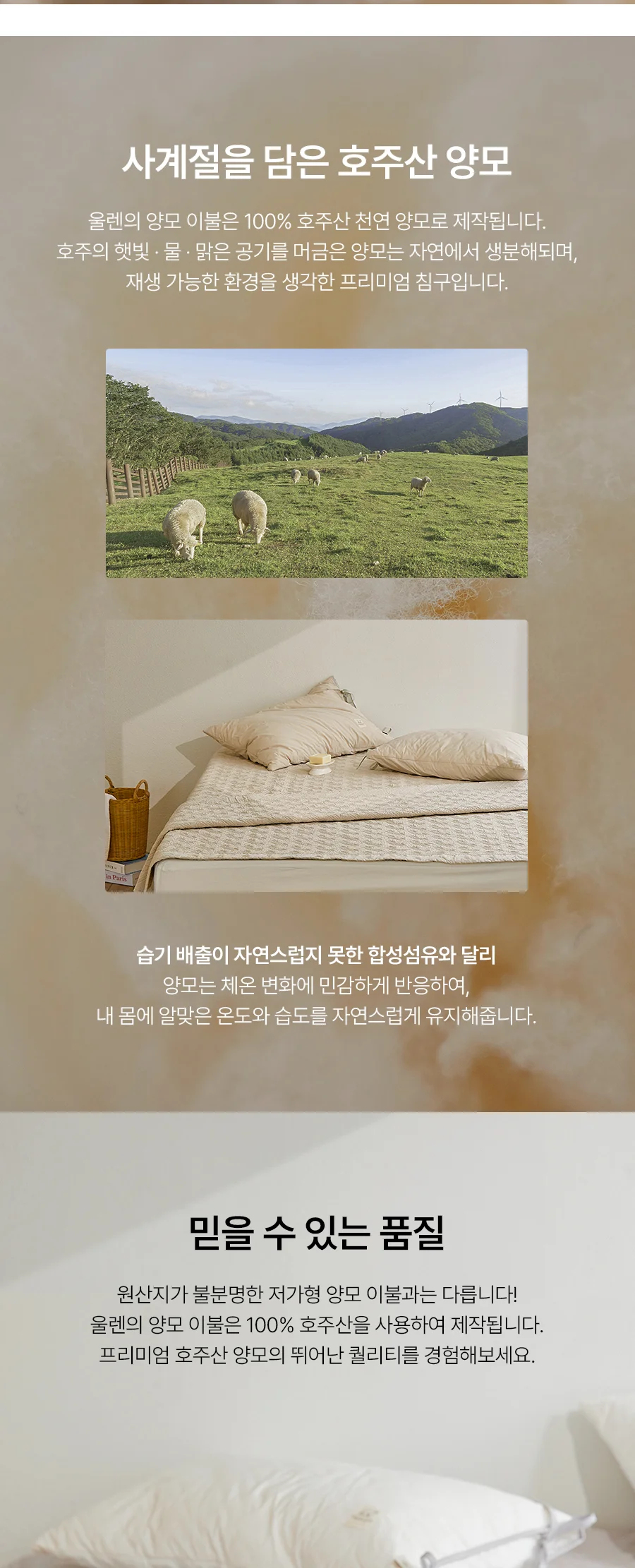 [전용패키지]레이어링 고밀도 순면 호주산 양모 스프레드 SS/Q -5color 상세 이미지 4