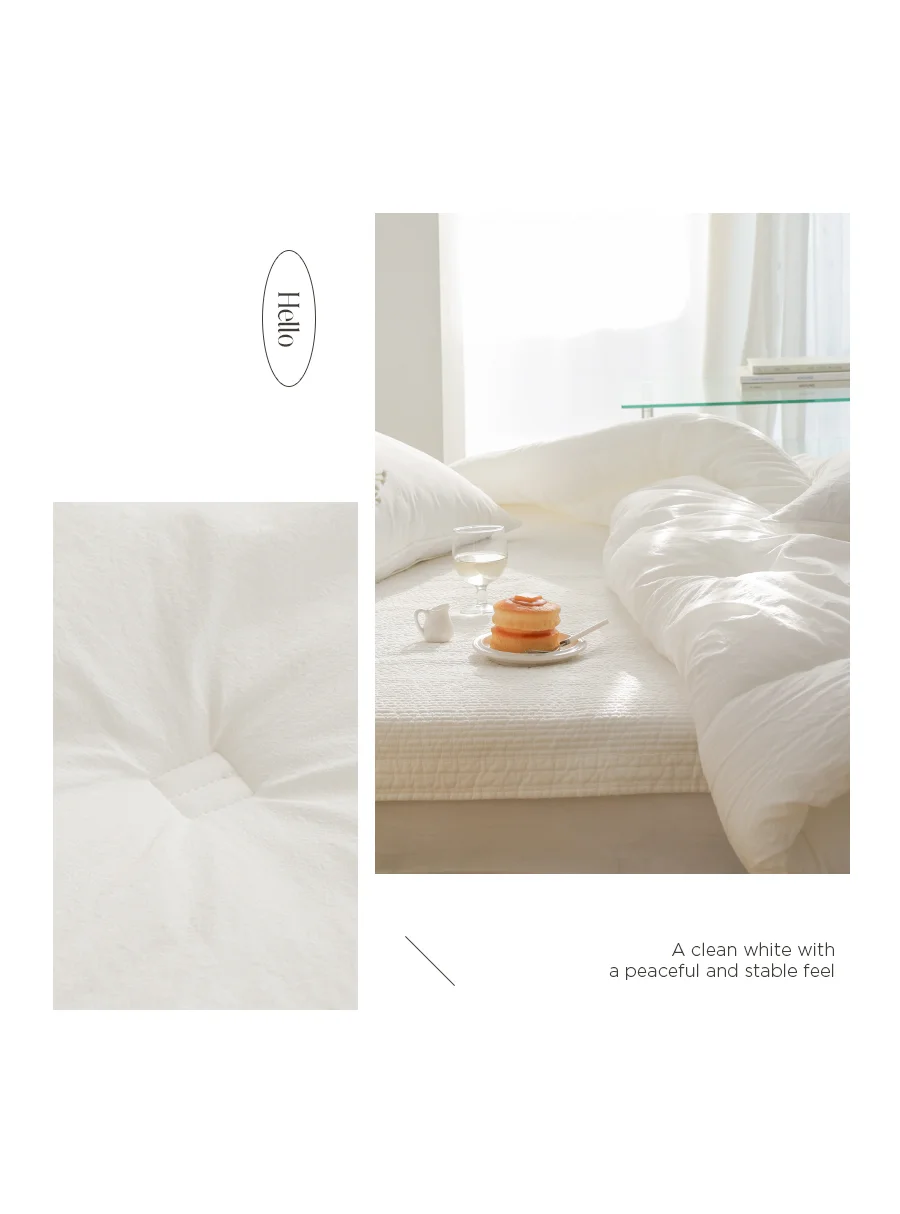 [GIFT 베딩백]헬로우 오가닉 순면 피그워싱 항균 옥수수솜 차렵이불/세트 -Purewhite (3oz, 8oz) 상세 이미지 24