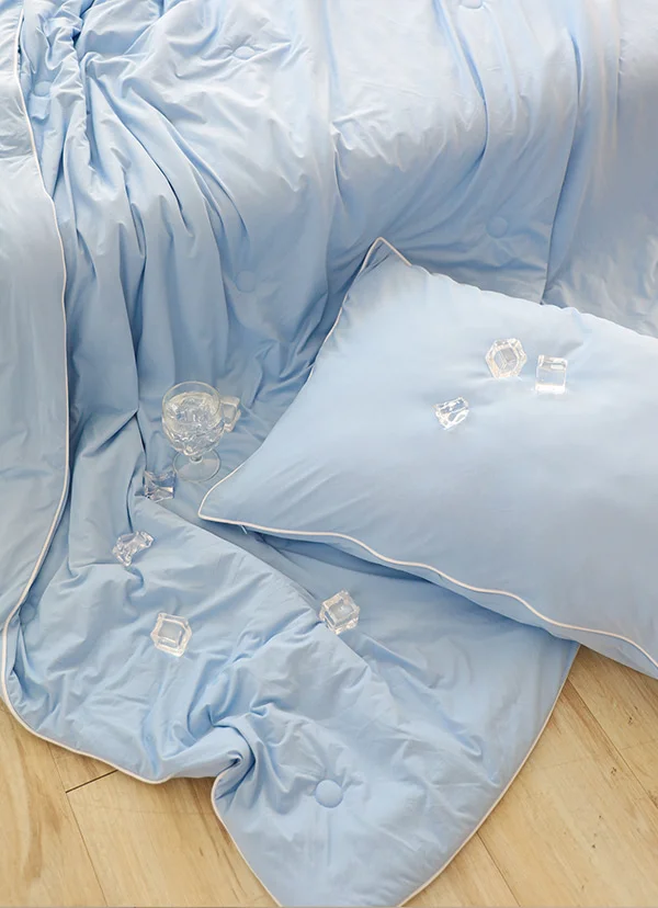 콜드썸 냉감 여름 냉감 베개(냉감 베개커버+솜세트) 50x70 -Blue