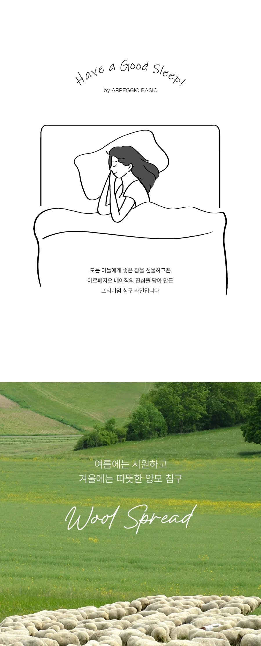 1+1 프리미엄 호주산 양모 100% 순면 스프레드 SS/Q/SK -3color 상세 이미지 3