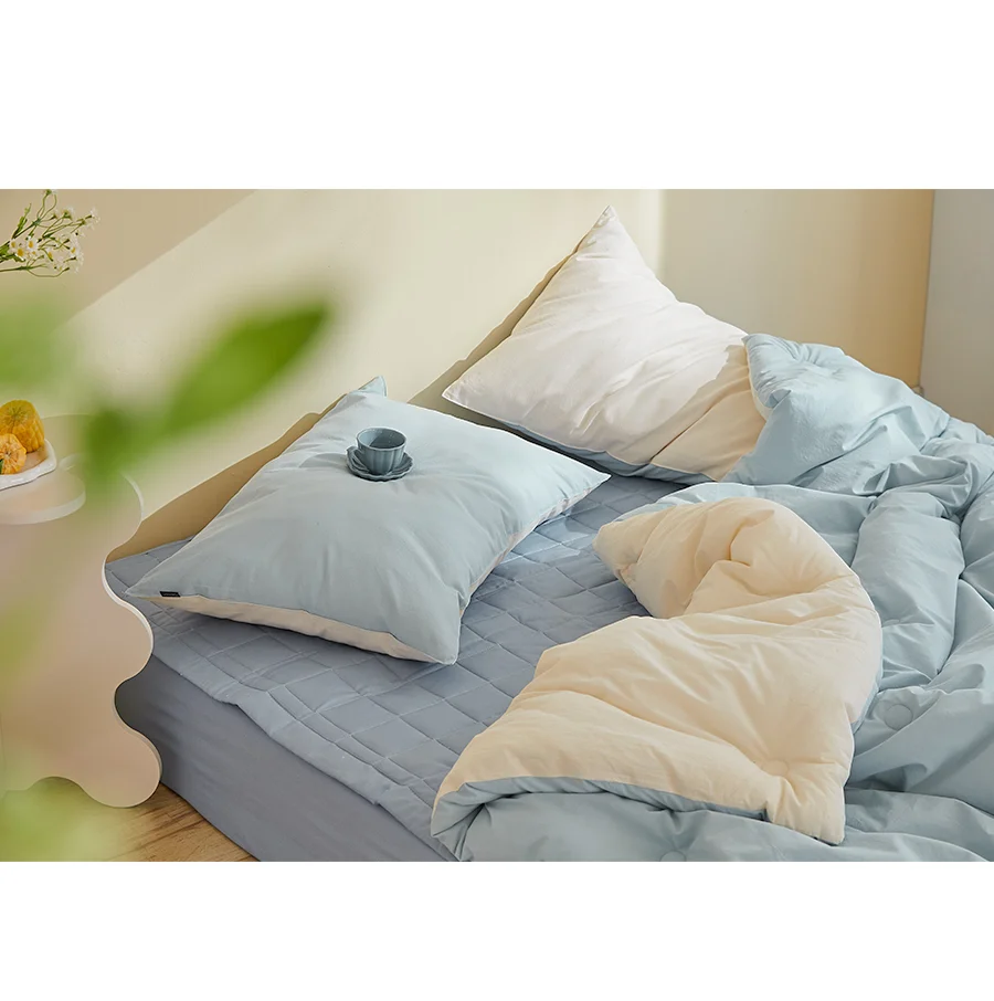 [GIFT 베딩백]콘 고밀도 순면60수 피그먼트 워싱 항균 옥수수솜 차렵이불/세트 -Sodablue 상세 이미지 19