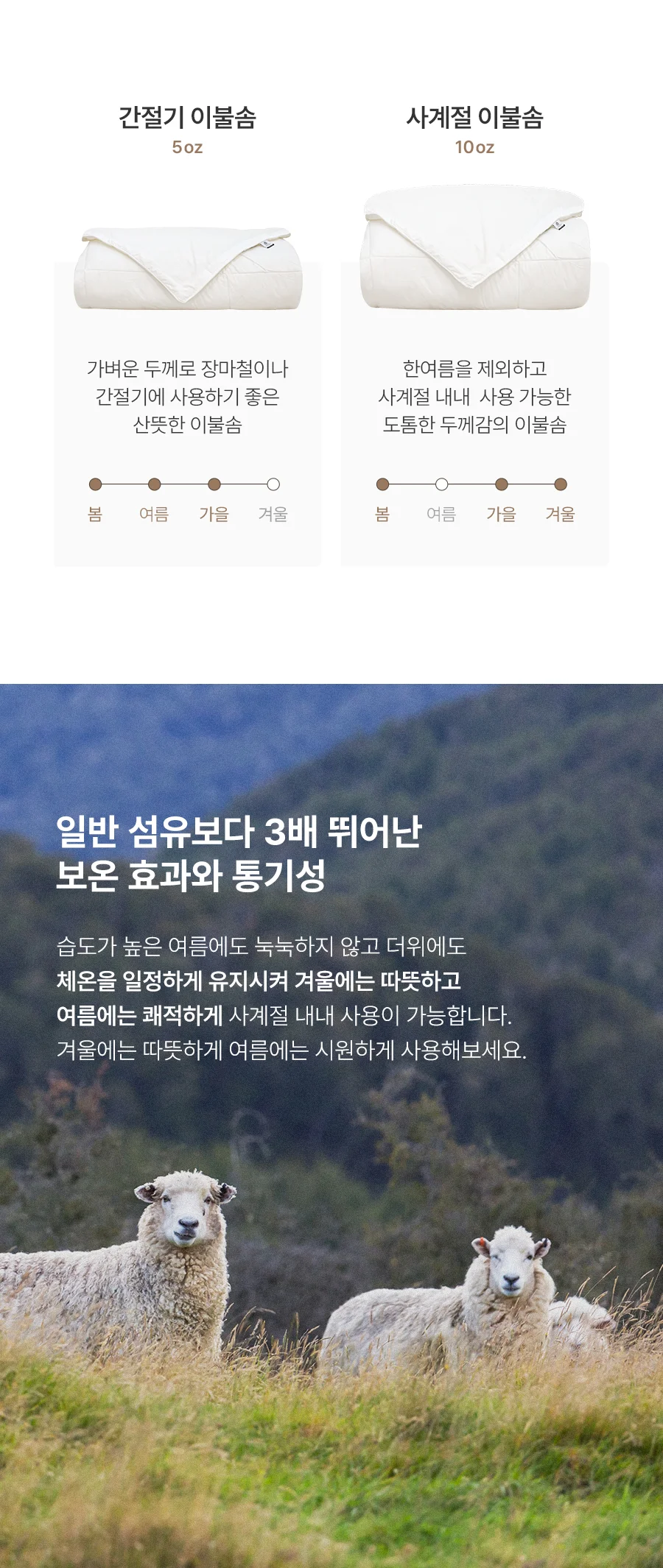 [전용패키지]코지울 고밀도 80수 사틴면 양모 이불솜 5oz/10oz 상세 이미지 9