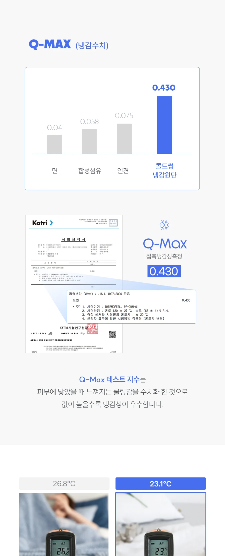 콜드썸 냉감 여름 차렵이불 Q -White 상세 이미지 5