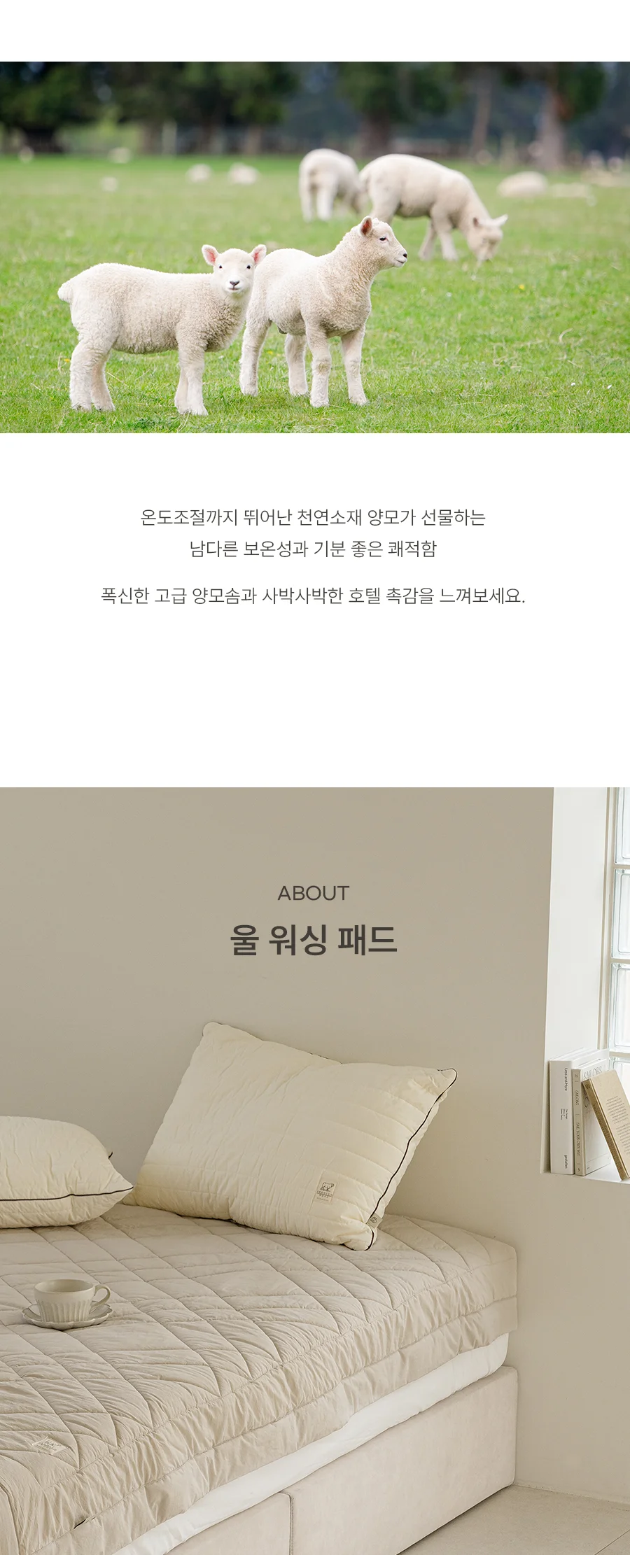 [전용패키지]프라마 고밀도 순면 호주산 양모 침대패드 SS/K -2color 상세 이미지 8