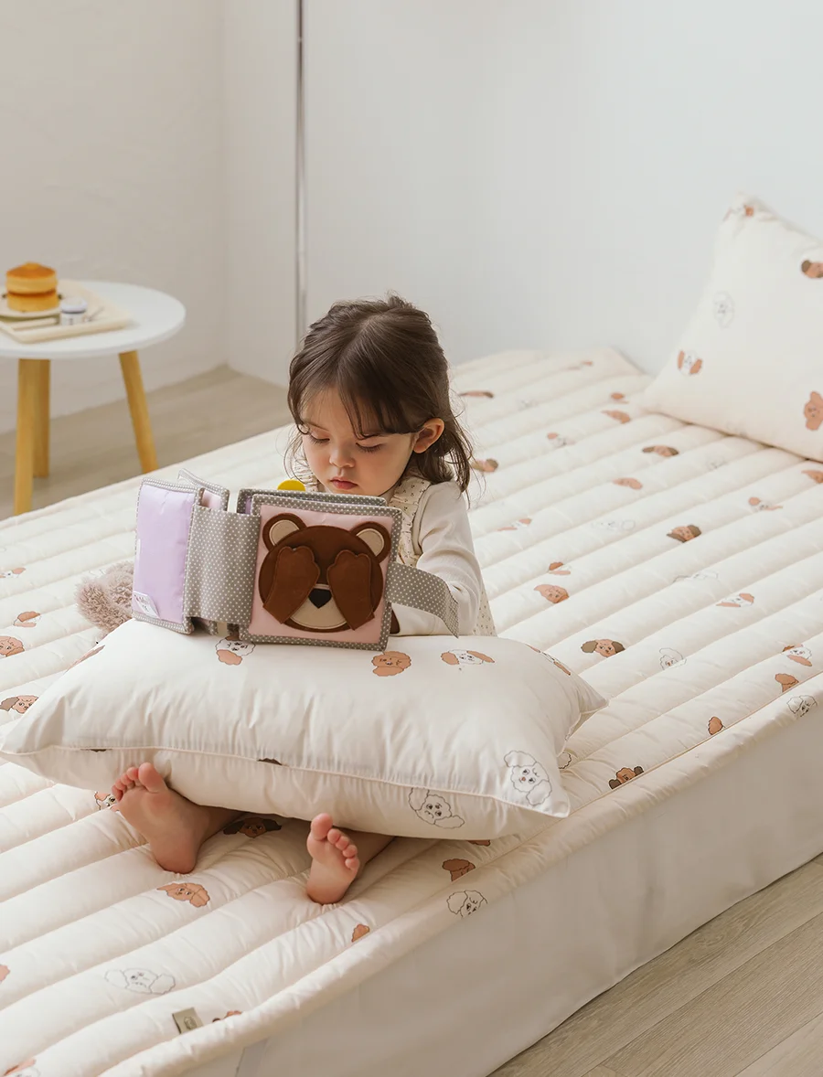 베이직키즈 초코푸 M2 안티알러지 밴딩 침대패드 SS -Beige 상세 이미지 12