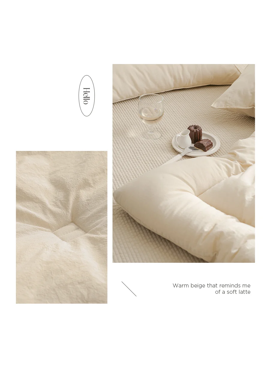 [GIFT 베딩백]헬로우 오가닉 순면 피그워싱 항균 옥수수솜 차렵이불/세트 -Lattebeige (3oz, 8oz) 상세 이미지 24